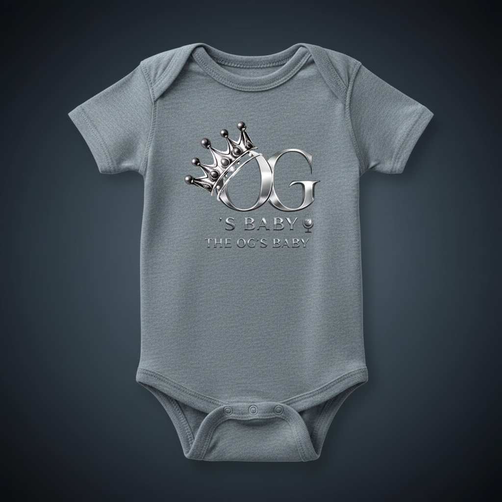 Script OgsBaby Onesie - Gray Heather